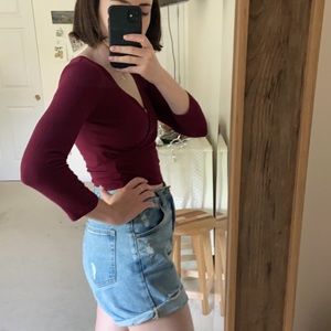 Forever 21 Crop Top Long Sleeve